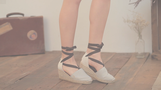 Viscata's Escala Lace-up Wedges. Hancrafted with love in Spain.